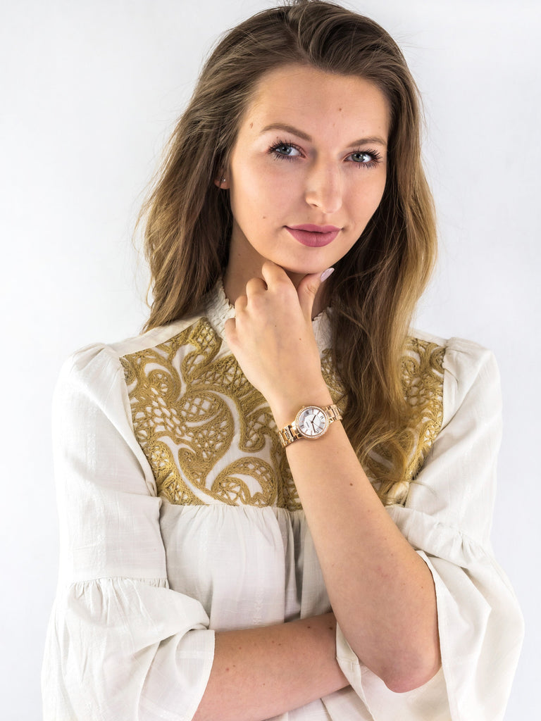 Fossil Virginia White Dial Rose Gold Steel Strap Watch for Women - ES3284 Buy Now By Fossil