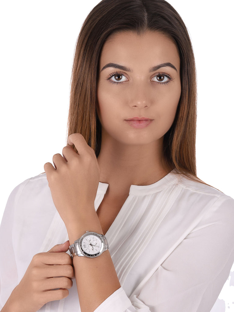 Fossil Stella Sport Multifunction Silver Dial Silver Steel Strap Watch for Women - ES5108 Buy Now By Fossil