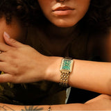 Fossil Raquel Three Hand Date Green Dial Gold Steel Strap Watch For Women - ES5341 Buy Now By Fossil