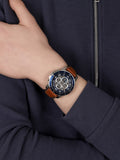 Fossil Grant Sport Automatic Skeleton Blue Dial Brown Leather Strap Watch for Men - ME3140 Buy Now By Fossil