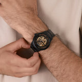 Fossil Townsman Automatic Skeleton Black Dial Black Steel Strap Watch for Men - ME3197 Buy Now By Fossil