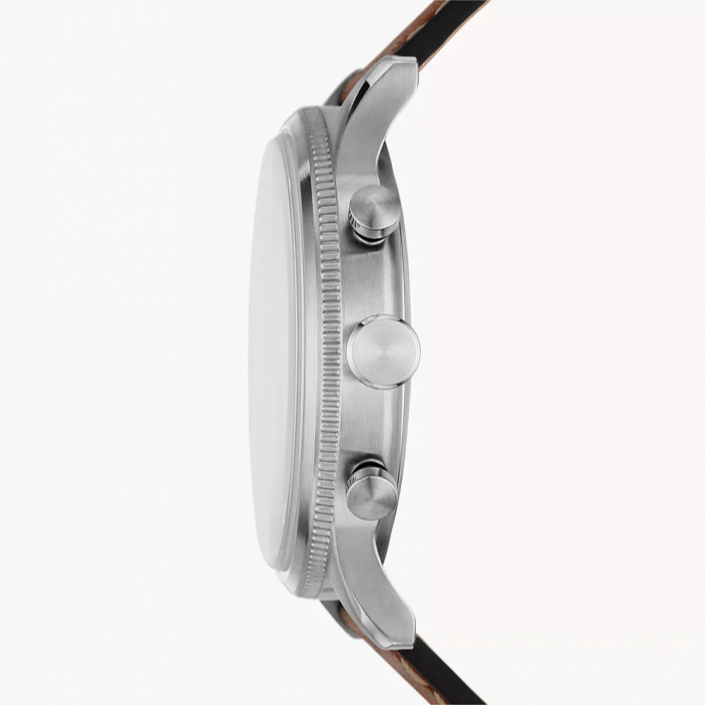 Fossil Retro Pilot Chronograph Silver Dial Brown Leather Strap Watch for Men - FS5809 Buy Now By Fossil