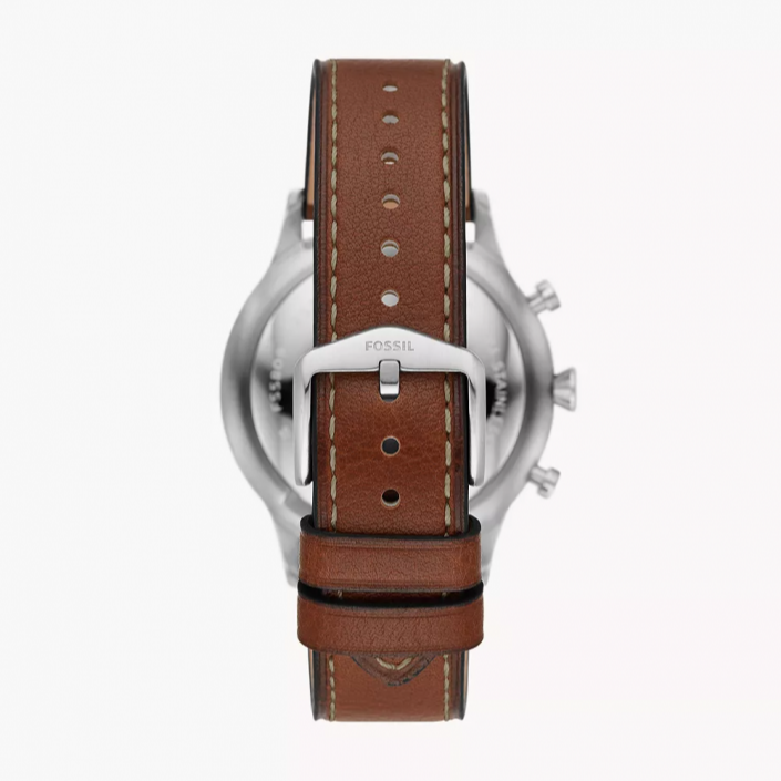 Fossil Retro Pilot Chronograph Silver Dial Brown Leather Strap Watch for Men - FS5809 Buy Now By Fossil