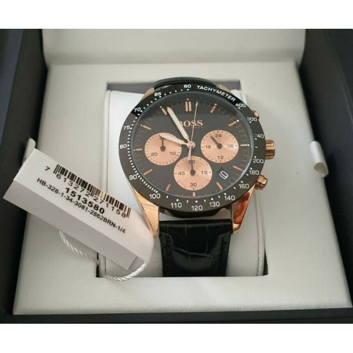 Hugo Boss Talent Chronograph Black Dial Black Leather Strap Watch For Men - 1513580 Buy Now By Hugo Boss