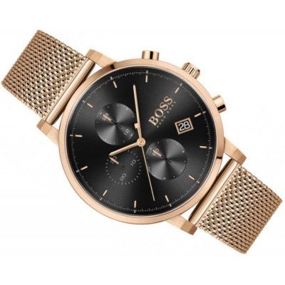 Hugo Boss Integrity Black Dial Gold Mesh Bracelet Watch for Men - 1513808 Buy Now By Hugo Boss