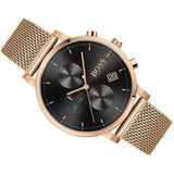 Hugo Boss Integrity Black Dial Gold Mesh Bracelet Watch for Men - 1513808 Buy Now By Hugo Boss