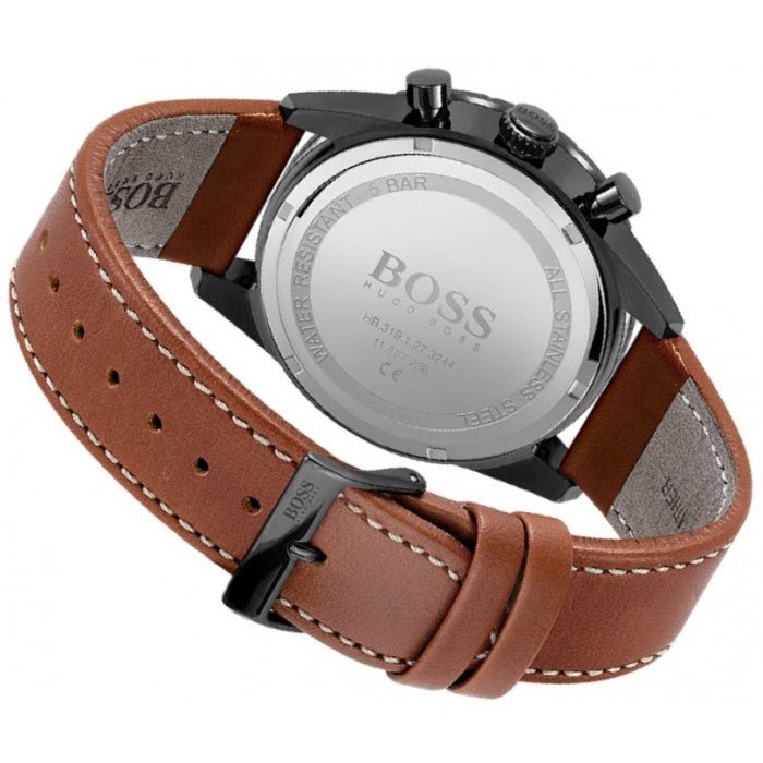 Hugo Boss Pilot Black Dial Brown Leather Strap Watch for Men - 1513851 Buy Now By Hugo Boss