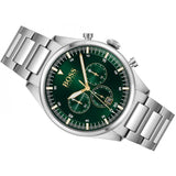 Hugo Boss Pioneer Green Dial Silver Steel Strap Watch for Men - 1513868 Buy Now By Hugo Boss
