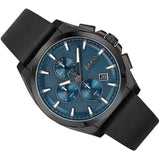 Hugo Boss Grandmaster Blue Dial Black Leather Strap Watch for Men - 1513883 Buy Now By Hugo Boss