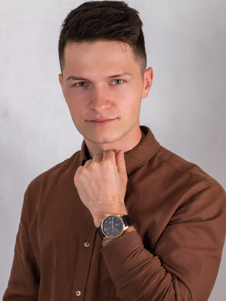 Tommy Hilfiger Damon Quartz Black Dial Black Leather Strap Watch for Men - 1791419 Buy Now By Tommy Hilfiger