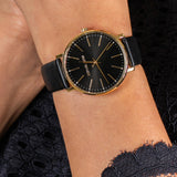 Michael Kors Pyper Black Dial Black Leather Strap Watch For Women - MK2747 Buy Now By Michael Kors