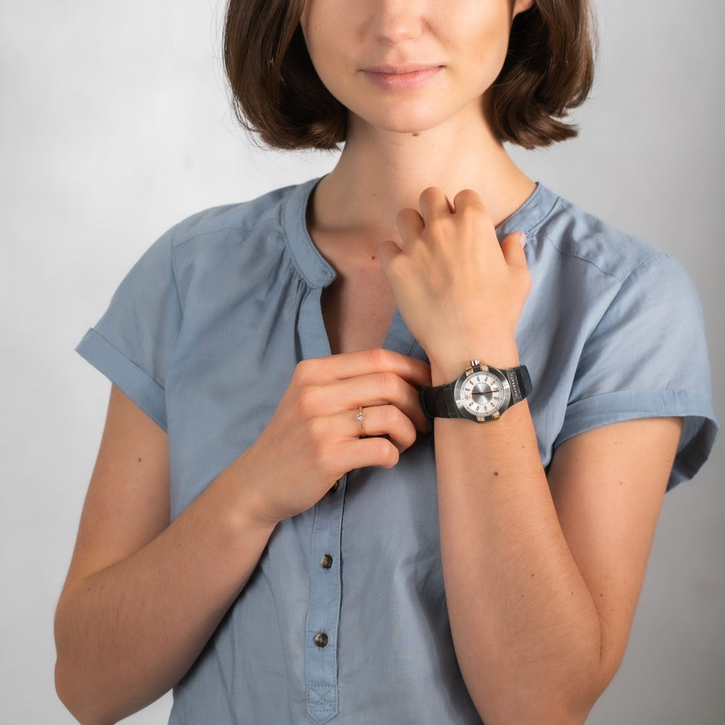 Maserati Potenza Diamonds Silver Dial Blue Leather Strap Watch For Women - R8851108502 Buy Now By Maserati