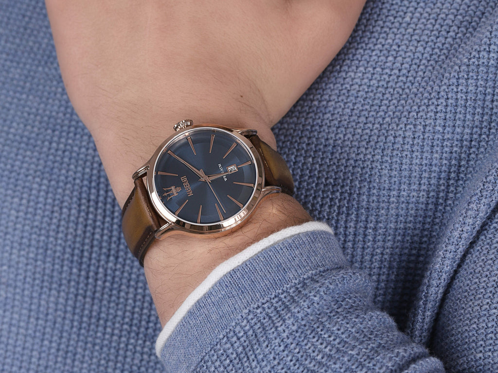 Maserati Epoca Blue Dial Brown Leather Strap Watch For Men - R8851118001 Buy Now By Maserati