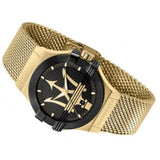 Maserati Potenza Quartz Black Dial Gold Mesh Bracelet Watch For Men - R8853108006 Buy Now By Maserati