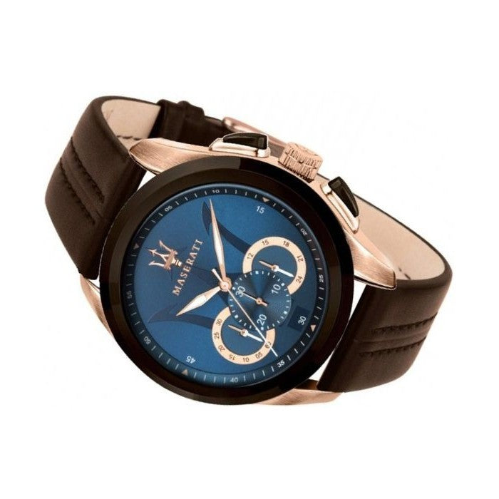 Maserati Traguardo Chronograph Blue Dial Brown Leather Strap Watch For Men - R8871612024 Buy Now By Maserati