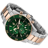 Maserati Competizione Chronograph Green Dial Two Tone Steel Strap Watch For Men - R8873600004 Buy Now By Maserati
