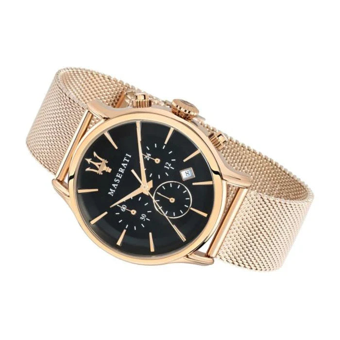Maserati Epoca Black Dial Gold Mesh Bracelet Watch For Men - R8873618005 Buy Now By Maserati