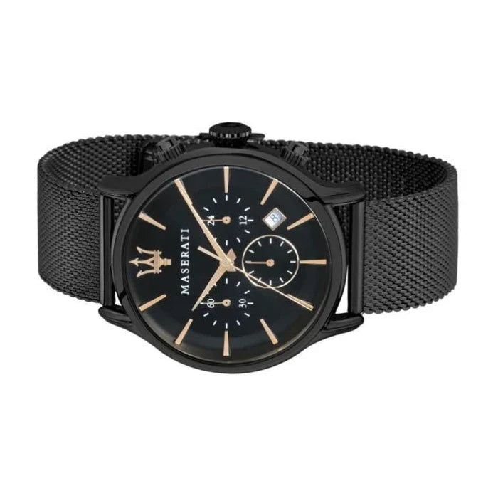 Maserati Epoca 42mm Black Dial Black Mesh Bracelet Watch For Men - R8873618006 Buy Now By Maserati