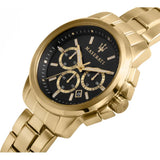 Maserati Successo 44mm Black Dial Gold Stainless Steel Strap Watch For Men - R8873621013 Buy Now By Maserati