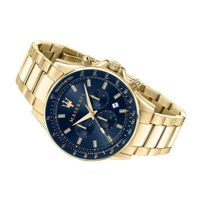 Maserati SFIDA Analog Blue Dial Gold Stainless Steel Watch For Men - R8873640008 Buy Now By Maserati