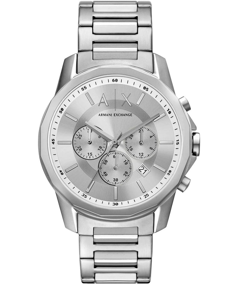 Armani Exchange Outerbanks Chronograph Silver Dial Silver Steel Strap Watch For Men - AX7141 Buy Now By Armani Exchange
