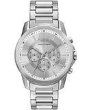 Armani Exchange Outerbanks Chronograph Silver Dial Silver Steel Strap Watch For Men - AX7141 Buy Now By Armani Exchange