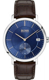 Hugo Boss Corporal Blue Dial Brown Leather Strap Watch for Men - 151363 Buy Now By Hugo Boss