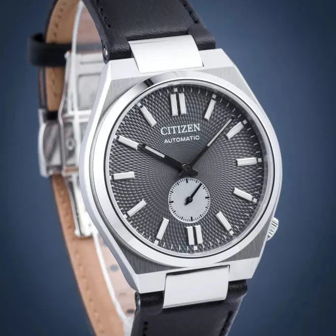 Citizen Tsuyosa Automatic Grey Dial Black Leather Strap Watch for Men - NK5010-01H