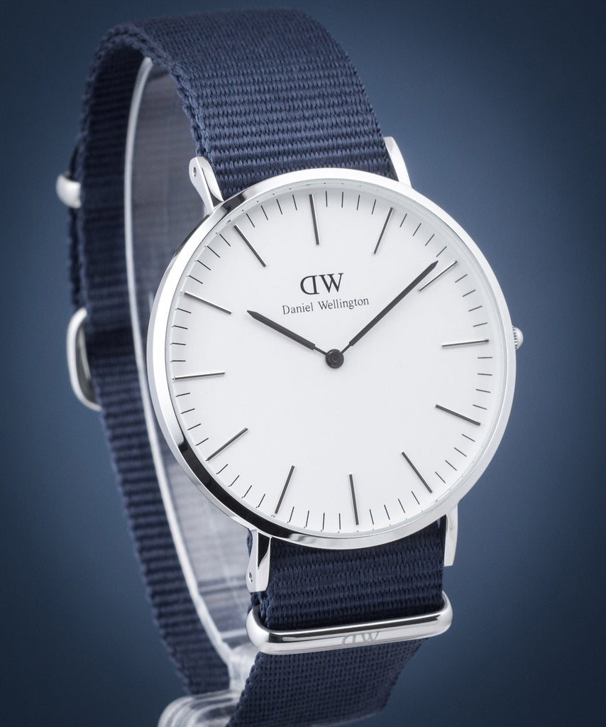 Daniel Wellington Classic Bayswater White Dial Blue NATO Strap Watch For Men - DW00100276 Buy Now By Daniel Wellington
