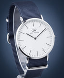 Daniel Wellington Classic Bayswater White Dial Blue NATO Strap Watch For Men - DW00100276 Buy Now By Daniel Wellington