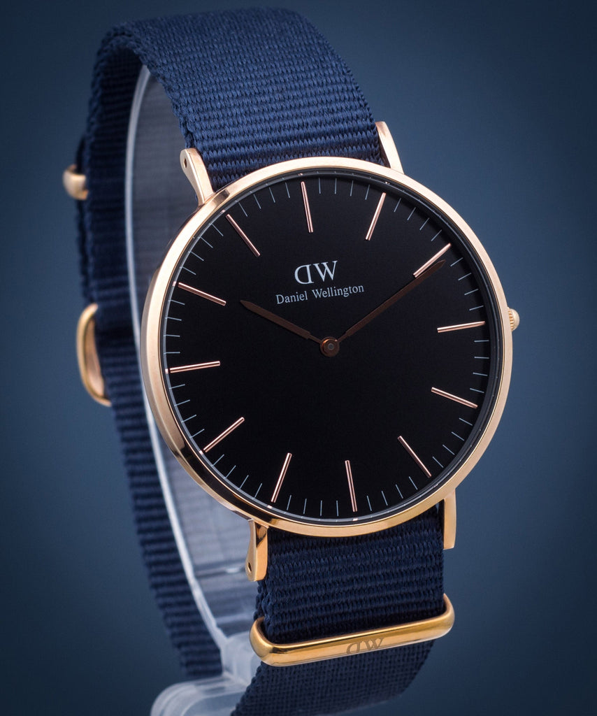 Daniel Wellington Classic Bayswater Black Dial Black NATO Strap Watch For Men - DW00100277 Buy Now By Daniel Wellington