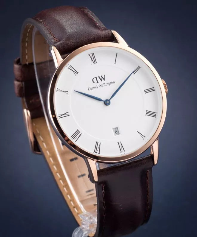 Daniel Wellington Dapper York White Dial Brown Leather Strap Watch For Men - DW00100085 Buy Now By Daniel Wellington