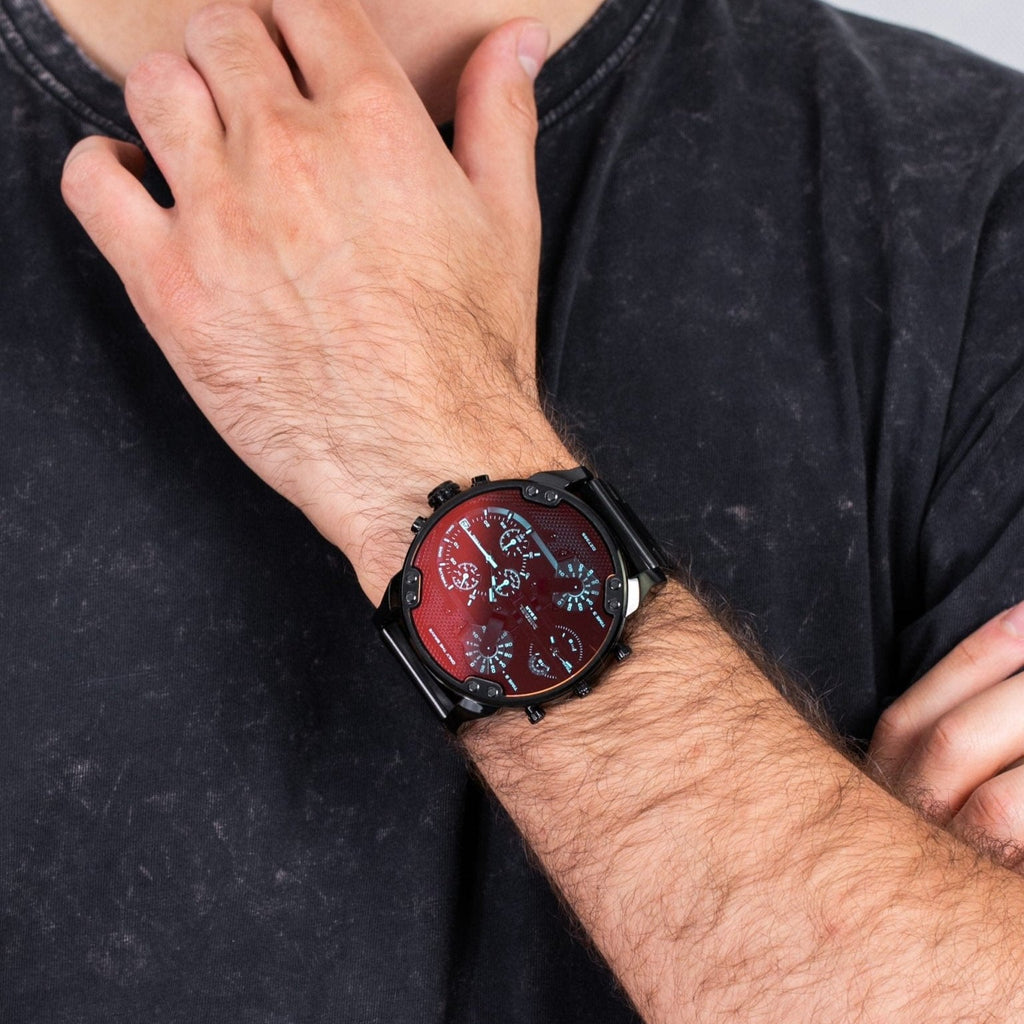 Diesel Mr Daddy 2.0 Chronograph Black Dial Black Steel Strap Watch For Men - DZ7395 Buy Now By Diesel