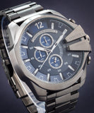 Diesel Mega Chief Chronograph Blue Dial Black Steel Strap Watch For Men - DZ4329 Buy Now By Diesel