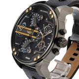 Diesel Mr Daddy 2.0 Chronograph Black Dial Black Leather Strap Watch For Men - DZ7348 Buy Now By Diesel