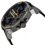 Diesel Mr Daddy 2.0 Chronograph Black Dial Black Leather Strap Watch For Men - DZ7348 Buy Now By Diesel