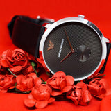 Emporio Armani Modern Slim Quartz Grey Dial Black Leather Strap Watch For Men - AR11162 Buy Now By Emporio Armani