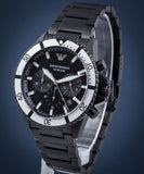 Emporio Armani Diver Chronograph Black Dial Black Steel Strap Watch For Men - AR80050 Buy Now By Emporio Armani