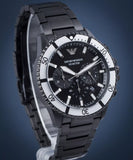 Emporio Armani Diver Chronograph Black Dial Black Steel Strap Watch For Men - AR80050 Buy Now By Emporio Armani