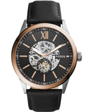 Fossil Flynn Mechanical Black Dial Black Leather Strap Watch for Men - BQ2216 Buy Now By Fossil
