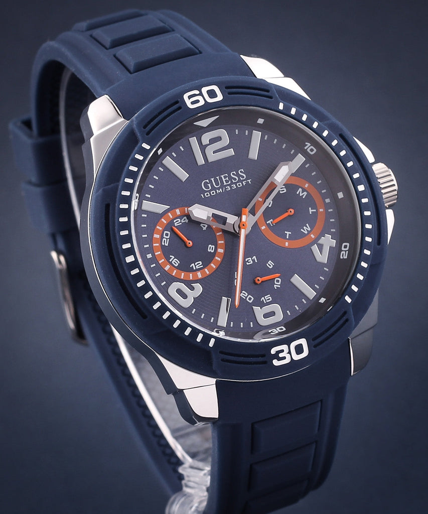 Guess Trade Blue Dial Blue Silicone Strap Watch for Men - W0967G2 Buy Now By Guess