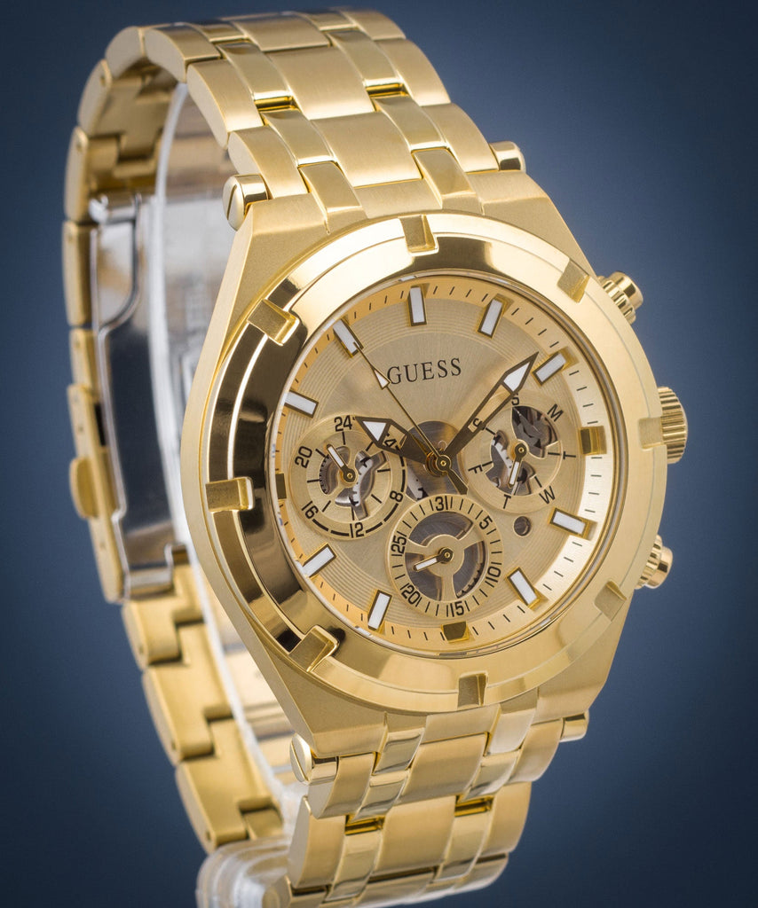 Guess Continental Gold Dial Gold Steel Strap Watch For Men - GW0260G4 Buy Now By Guess