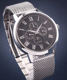 Guess Delancey Black Dial Silver Mesh Bracelet Watch for Men - W0871G1 Buy Now By Guess