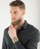 Guess Continental Gold Dial Gold Steel Strap Watch For Men - GW0260G4 Buy Now By Guess