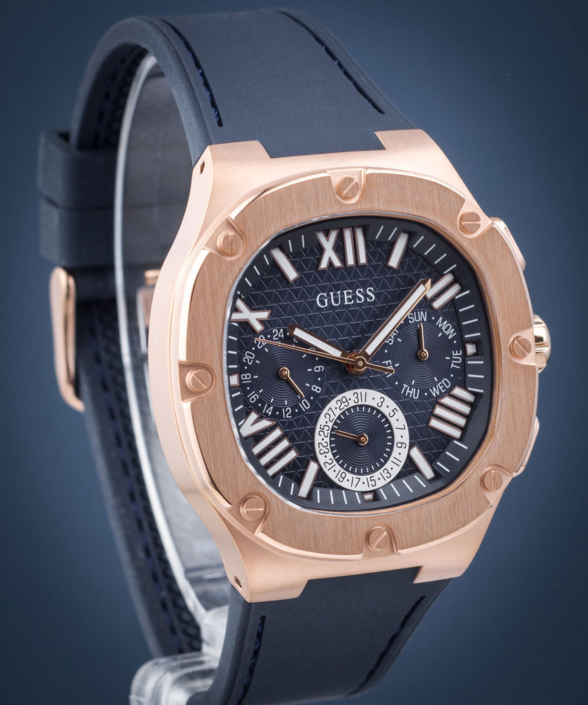 Guess Headline Multifunction Quartz Blue Dial Blue Silicone Strap Watch For Men - GW0571G2 Buy Now By Guess