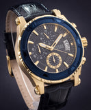 Guess Pinnacle Chronograph Quartz Blue Dial Blue Leather Strap Watch For Men - W0673G2 Buy Now By Guess