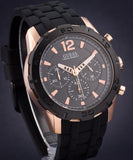 Guess Caliber Chronograph Black Dial Black Rubber Strap Watch for Men - W0864G2 Buy Now By Guess