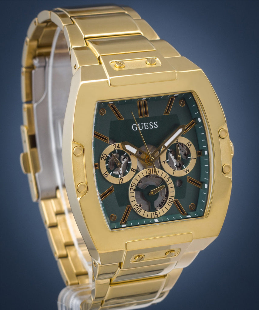 Guess Phoenix Multi Function Green Dial Gold Steel Strap Watch for Men - GW0456G3 Buy Now By Guess