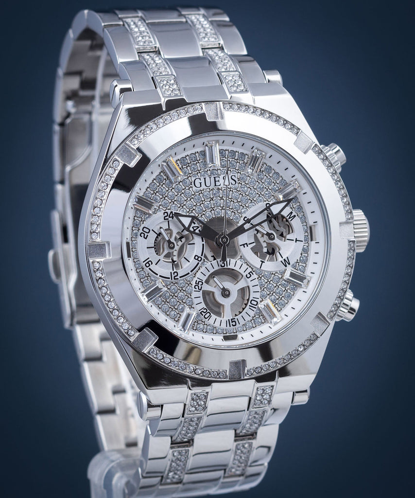 Guess Continental Silver Dial Silver Steel Strap Watch for Men - GW0261G1 Buy Now By Guess