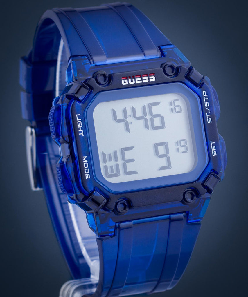 Guess Stealth Blue Dial Blue Rubber Strap Watch for Men - GW0270G3 Buy Now By Guess